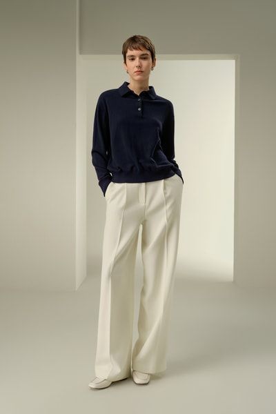 Langärmliges Poloshirt aus 100 % Baby-Kaschmir