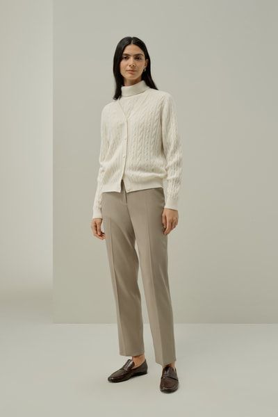 Zopfmuster-Cardigan aus Babykaschmir – Luxuriöser, weicher Strick für Damen | Lilysilk