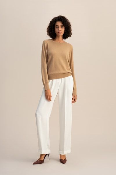 Rundhalspullover aus Baby-Kaschmir