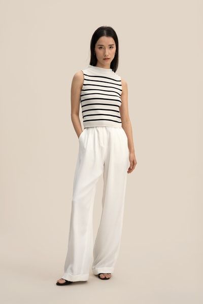 Krupte Seidenstreifenpullover