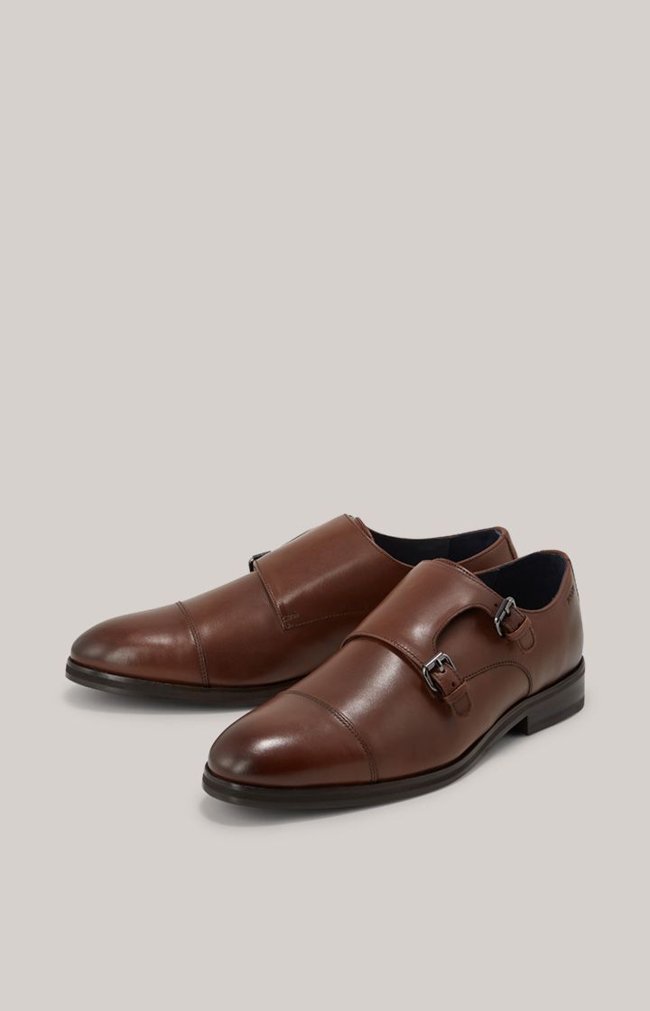 JOOP! Monk Strap Braune Lederschuhe mit Doppel Schnalle