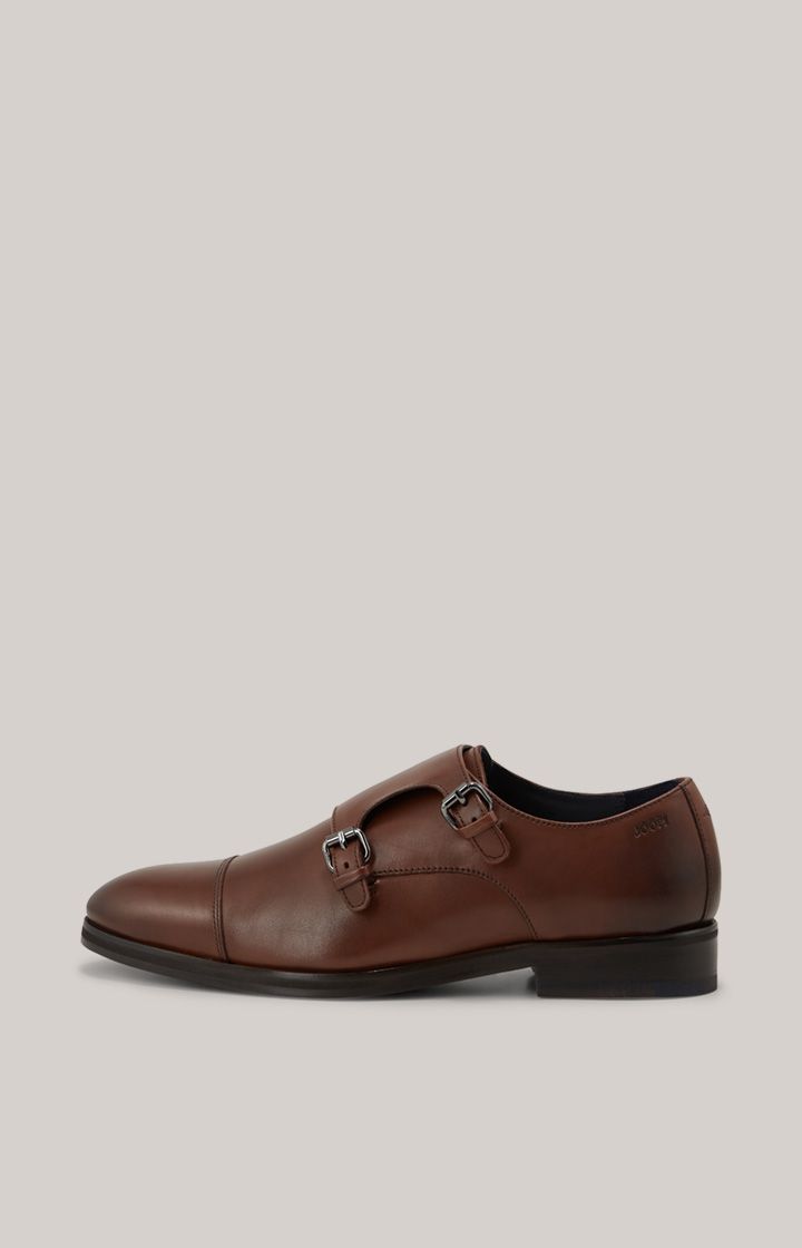 JOOP! Monk Strap Braune Lederschuhe mit Doppel Schnalle