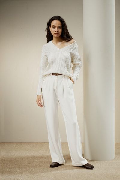 Pullover aus Wolle-Kaschmir-Mischung mit Zopfmuster