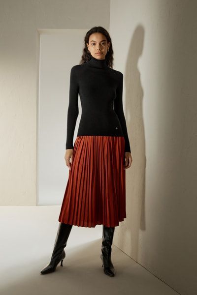 Nahtloser Rollkragenpullover aus Seiden-Kaschmir-Pullover