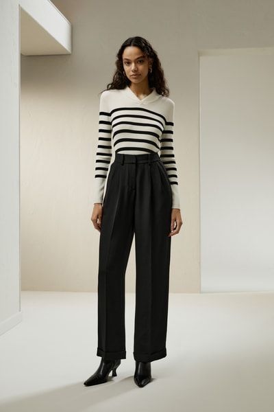 Gestreifter Pullover aus ultrafeiner Merinowolle