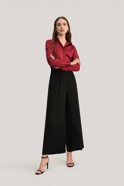 Basic Seidenhemd mit Verdeckter Knopfleiste Langarm