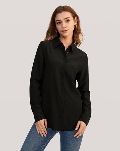 Faltenfreies Basic Seidenhemd Hot Sale bei Lilysilk