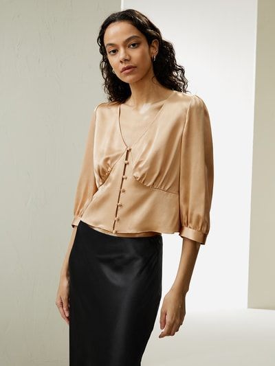 LILYSILK X SONIA Tailliertes Retro-Korsett-Seidenoberteil