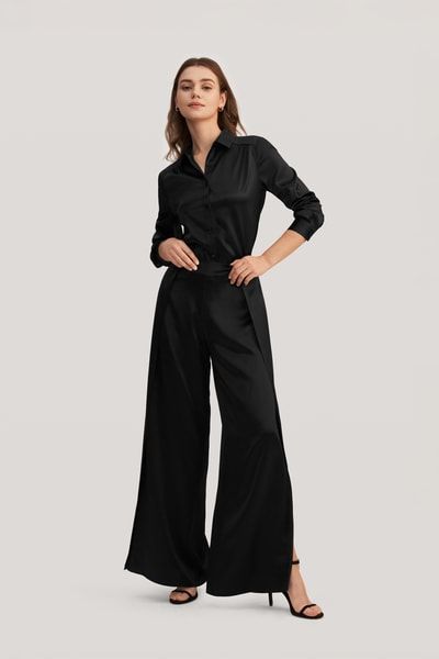 Seidenbluse mit Kragen Frauen