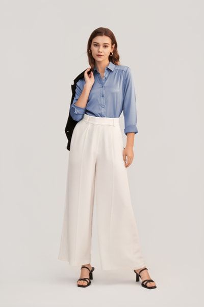 Seidenbluse mit Kragen Frauen