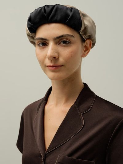 Mehrfarbige Seiden-Schlafhaube zum Umwickeln