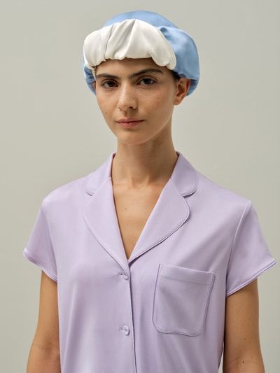 Mehrfarbige Seiden-Schlafhaube zum Umwickeln