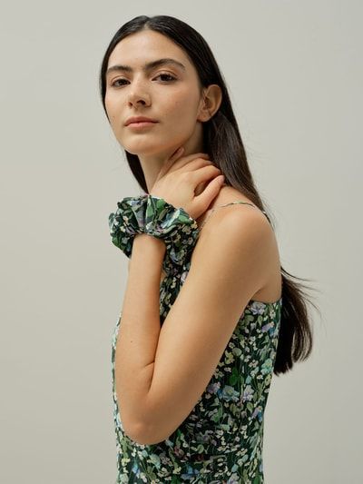 Haargummi-Set aus Seide mit Blumenmuster, hergestellt aus Liberty-Stoff