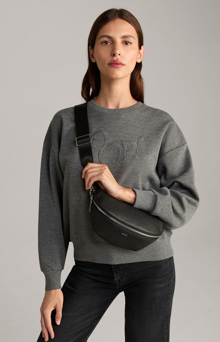 Joop! Sofisticato Isabella Schwarze Schultertasche Leder Crossbody Verstellbarer Riemen