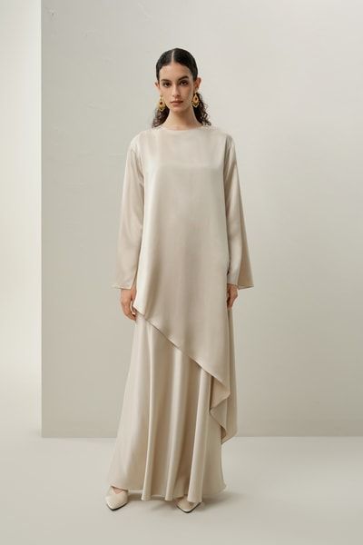 Luxuriöser Stretch-Seiden-Charmeuse A-Linien-Maxirock | Maschinenwaschbar