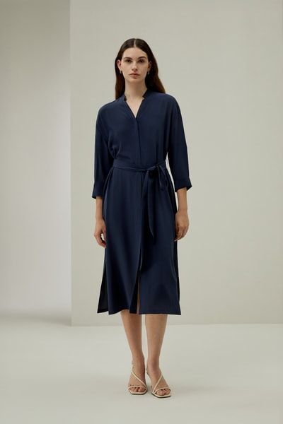 Seidenhemdkleid mit Seitentasche