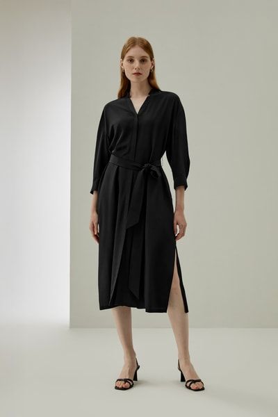 Seidenhemdkleid mit Seitentasche