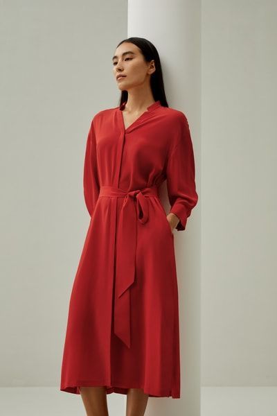 Seidenhemdkleid mit Seitentasche