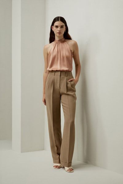 Graceful Breeze Neckholder-Top aus Seide