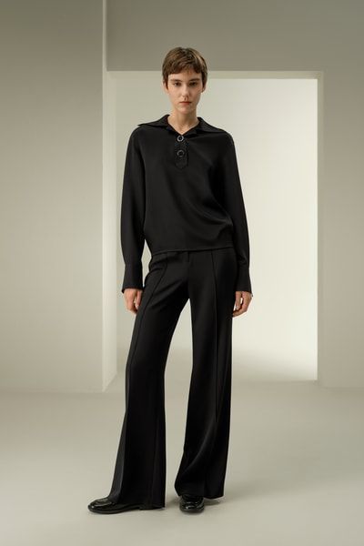 Luxuriöse Stretch-Seide Bluse mit Überschlag