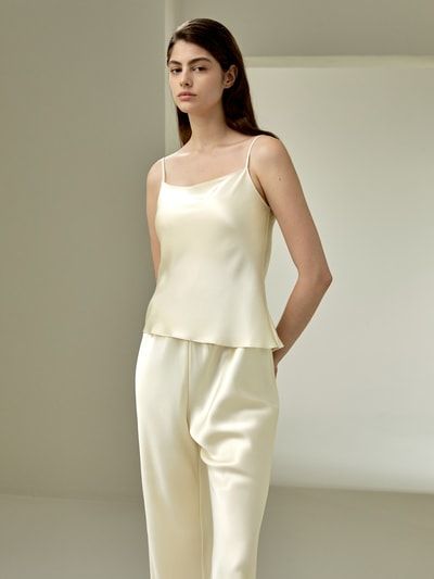 Slim-Fit Double-Faced Seide Trägertop