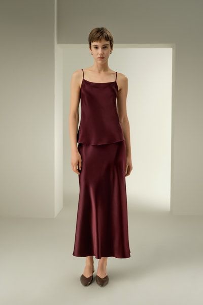 Bias-Cami aus doppelseitigem Seidencharmeuse