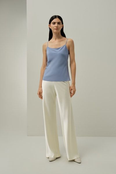 Slim-Fit Double-Faced Seide Trägertop