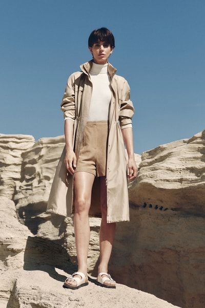 Premium Wasserabweisender Urbaner Mantel aus luxuriösem Seiden-Taft