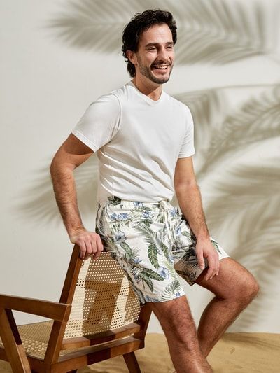 Hawaii-Shorts mit tropischem Palmen-Print für Herren
