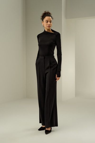 Seidenjersey Schmales Langarm Top