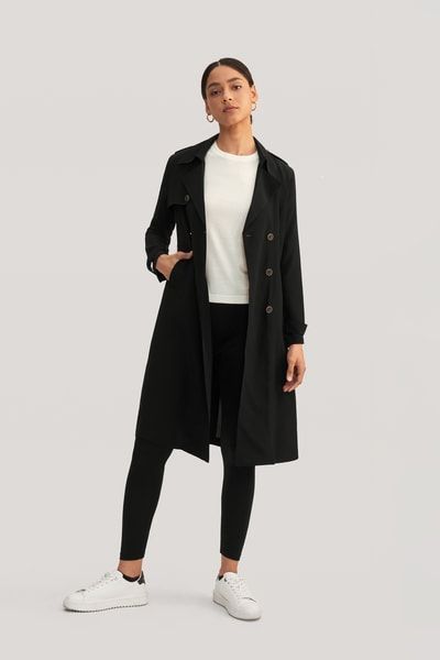 Seiden Trenchcoat | Klassischer Damen Doppelreiher