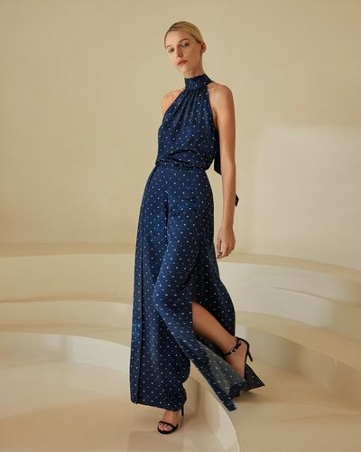 Breitbeinige Seide Ginkgo Hose