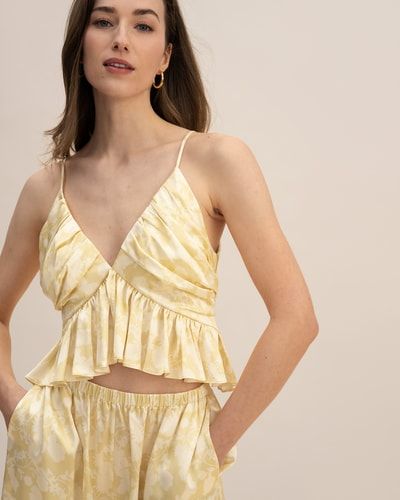 Rüschen Trägertop mit Schattenmustern