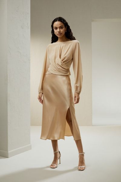 Bluse aus Crêpe de Chine mit Falten in der Taille