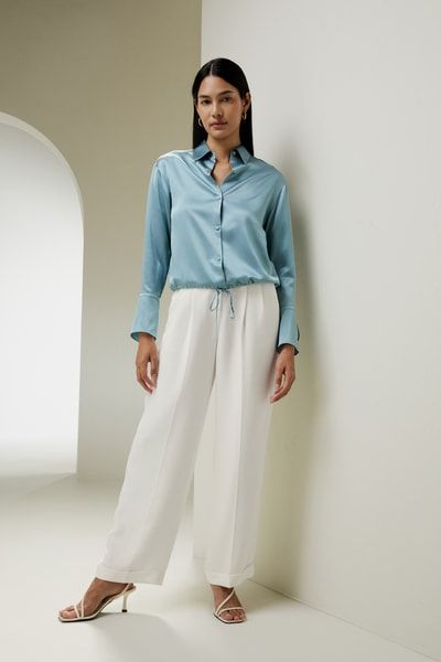 LILYSILK X NATASHA Seidenbluse mit Kordelzug