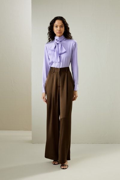 Seidenbluse Mit Fliege