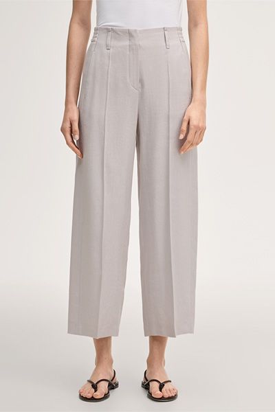 Leinenstretch-Culotte in Beige
