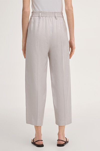 Leinenstretch-Culotte in Beige