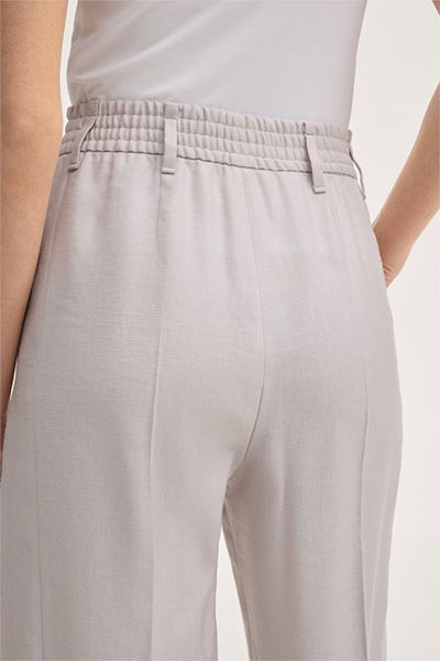 Leinenstretch-Culotte in Beige