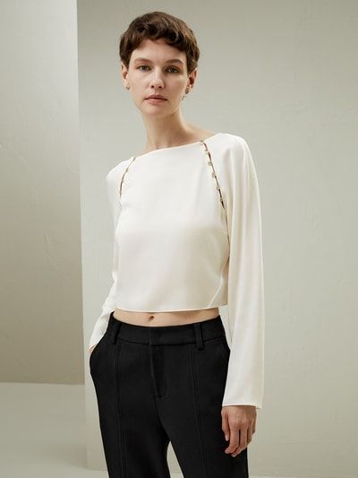 Kurzes Pullover-Seidenoberteil