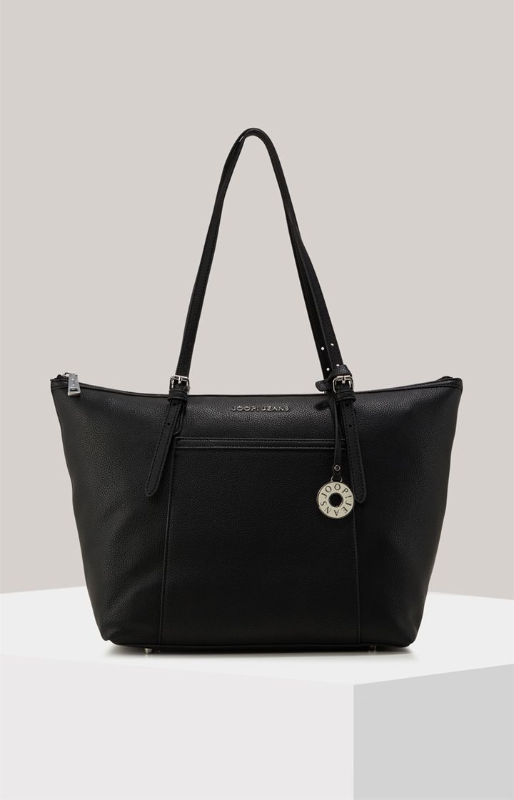 Joop! Jeans Helena Schwarze Kunstleder Shopper Tote Bag