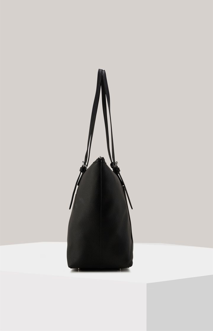 Joop! Jeans Helena Schwarze Kunstleder Shopper Tote Bag