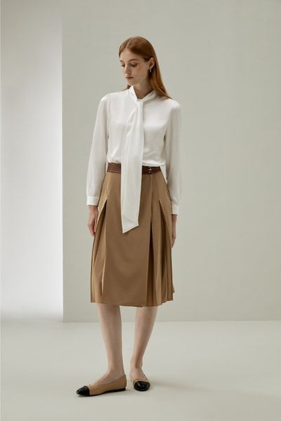 Damen Seidenbluse | Natürlicher Stoff Schleife