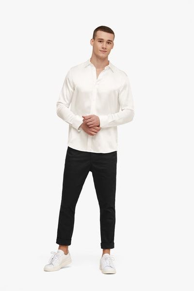 Maulbeerseide Basic Herrenhemd