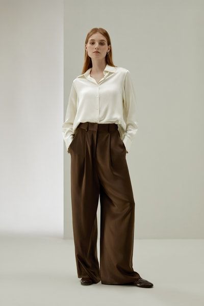 Übergroßes Seide Lotus Hemd