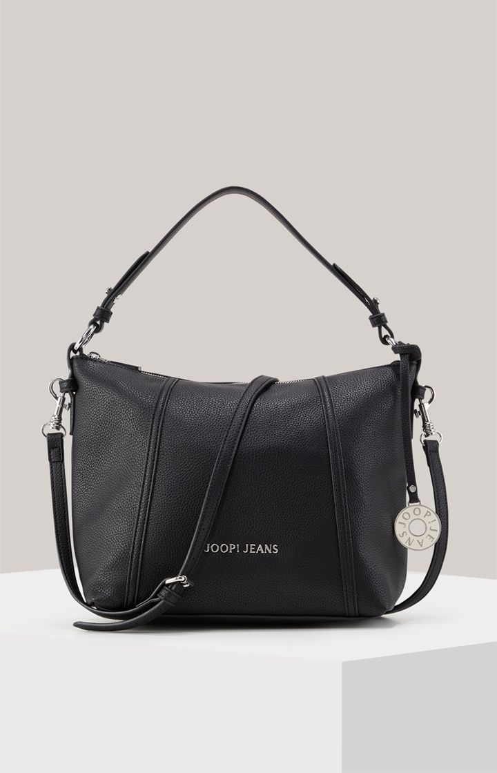 Joop! Jeans Schwarze Hobo-Tasche aus Kunstleder mit Schultergurt