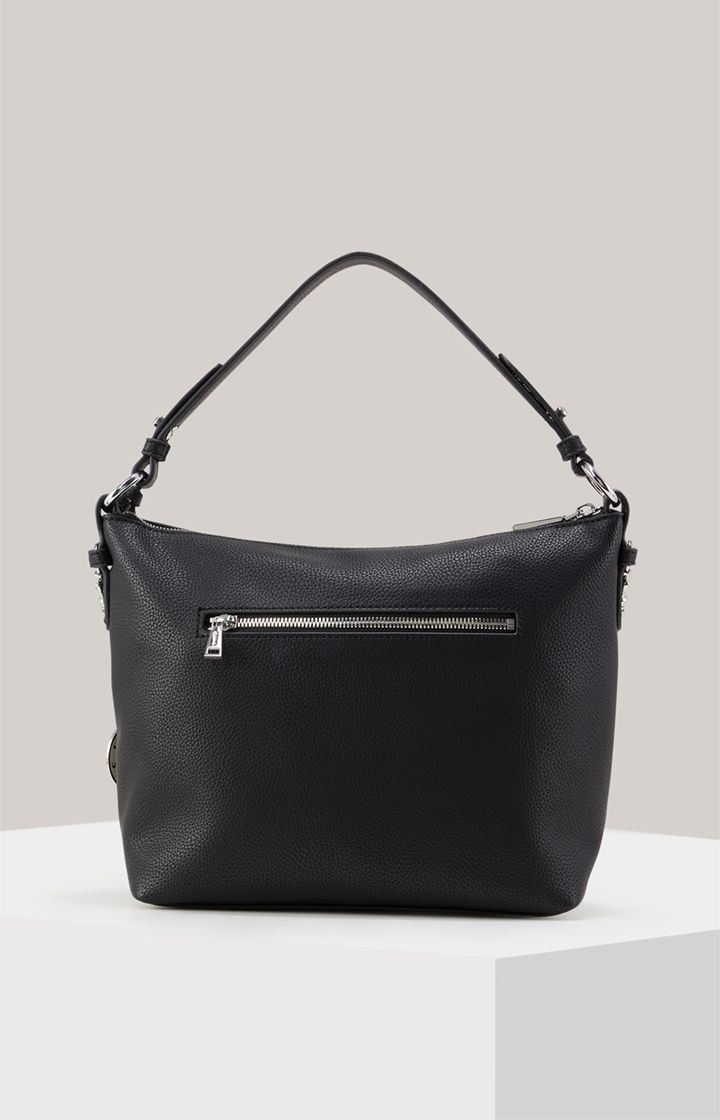 Joop! Jeans Schwarze Hobo-Tasche aus Kunstleder mit Schultergurt