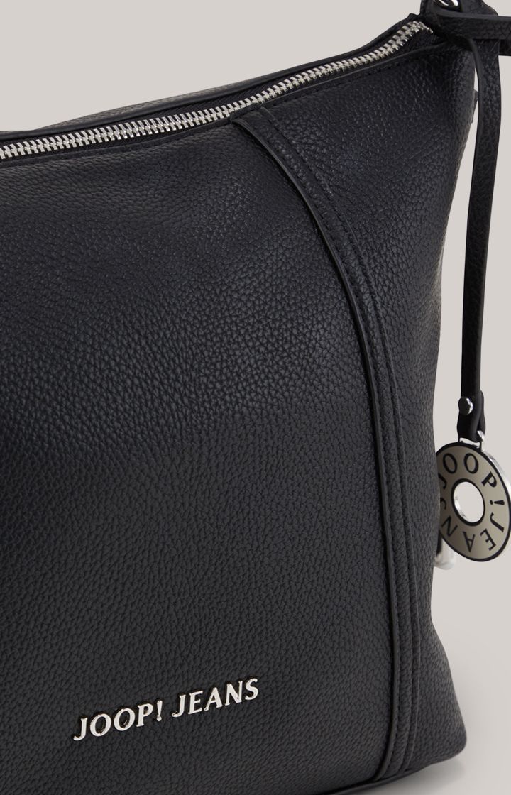 Joop! Jeans Schwarze Hobo-Tasche aus Kunstleder mit Schultergurt