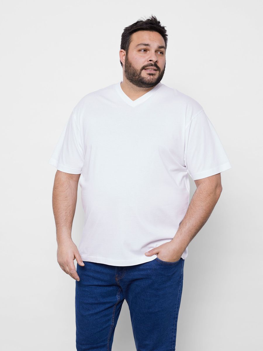 Klassisches T-Shirt mit V-Ausschnitt Doppelpack