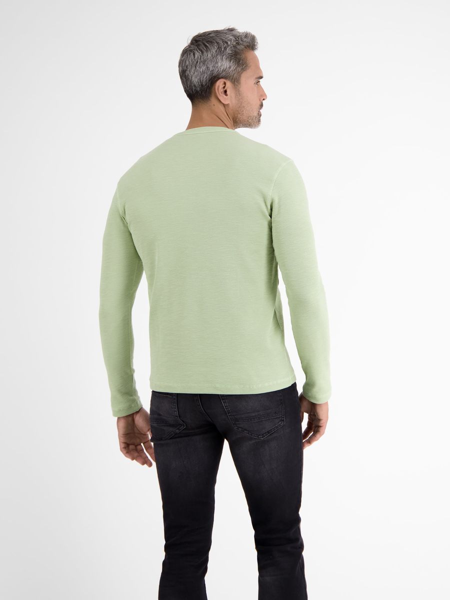 Klassisches Langarm Henley Shirt